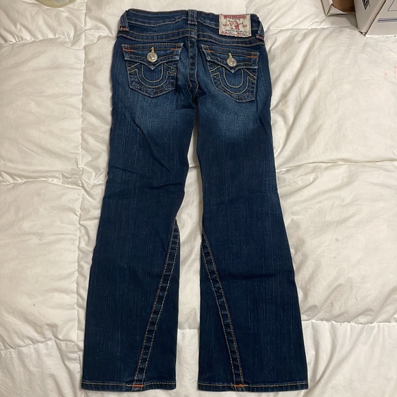 True Religion Girls 6 new jeans. Style joey w/ dark rinse bootcut sl flare - Picture 4 of 11